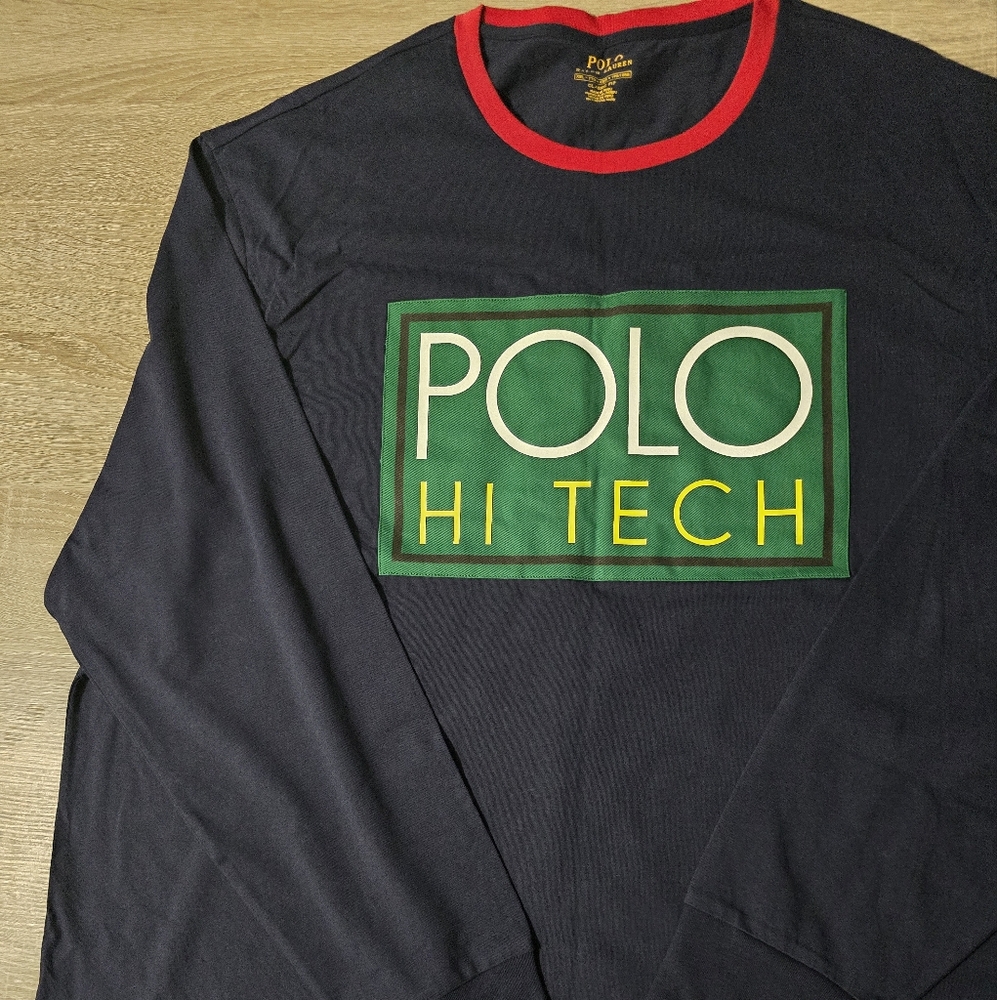 Polo Ralph Lauren Navy Shirt with Red Trim